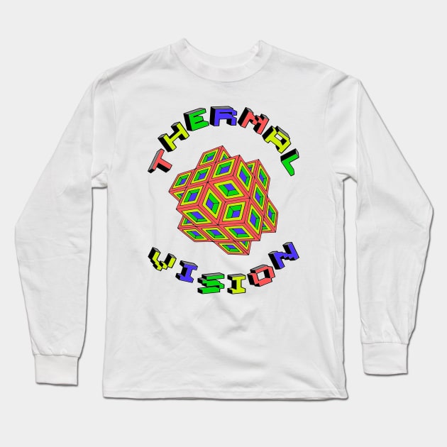 Thermal Vision: A Stunning Display of Heat and Geometry in a Colorful Graphic Tee Long Sleeve T-Shirt by wisscreation